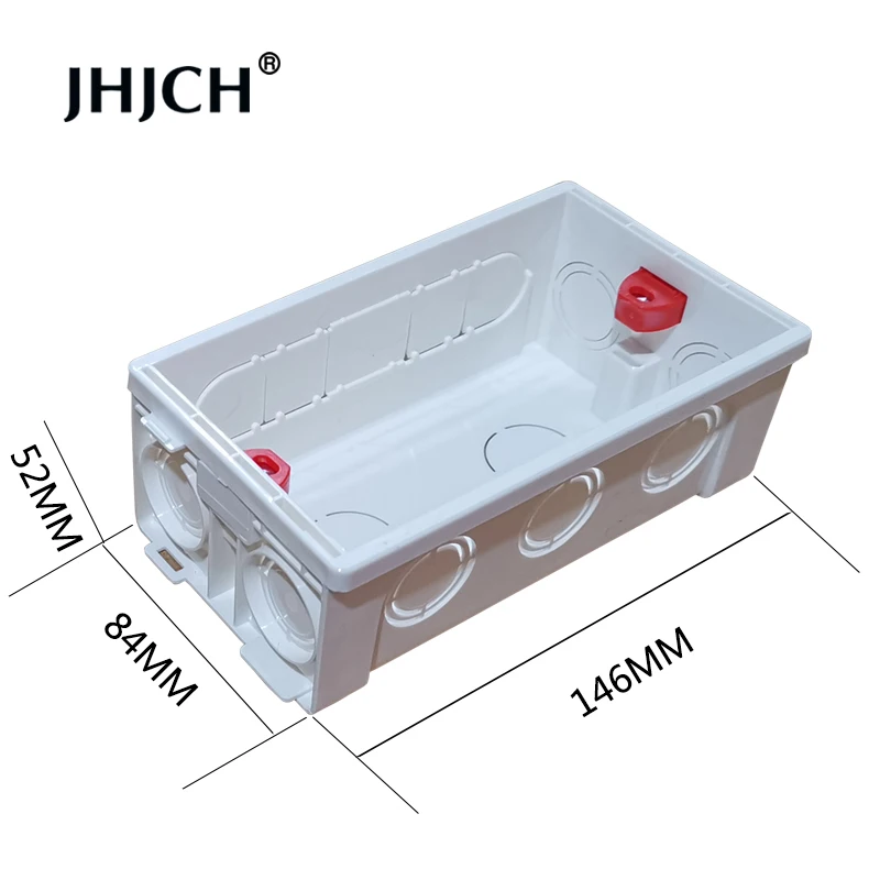 

JHJCH 146 Type Mounting Back Box Adjustable Internal Cassette Junction Box For 146*86mm Wall Switch and Socket ,White