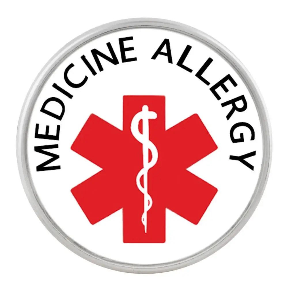 2019 новый модный дизайн 20 мм медицинское оповещение пищевой аллергии оснастки