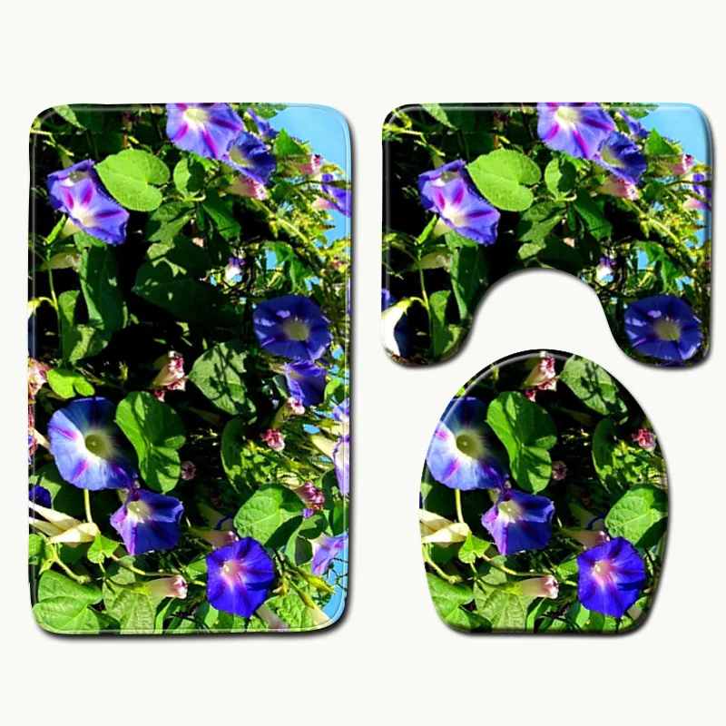 Zeegle с цветочным принтом Ванная комната коврик из микрофибры ковер Нескользящие