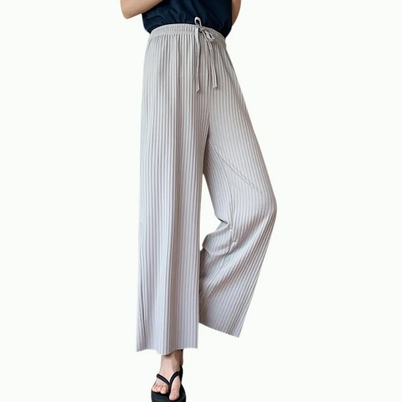 

Casual Pants For Women Summer Korean Style Wild Loose High Waist Pleated Long Pants Fast Drop Shipping