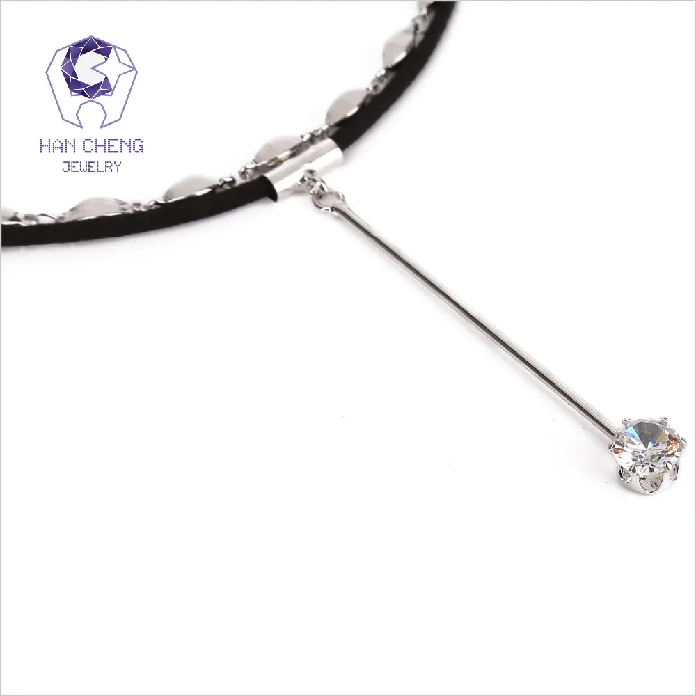 HanCheng новинка модный двухслойный бархатный пояс звено циркон подвеска колье