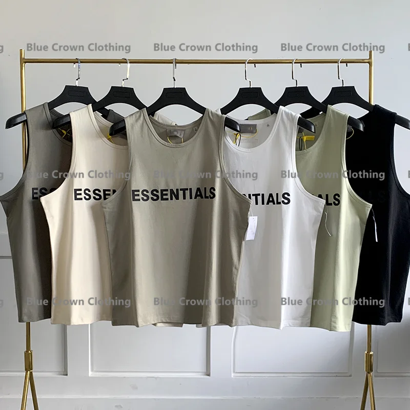 

2021 New Men's Summer Vest High Street Essentials Brand Fashion Hip Hop Loose Large Unisex Men's T-shirt Cotton Vest