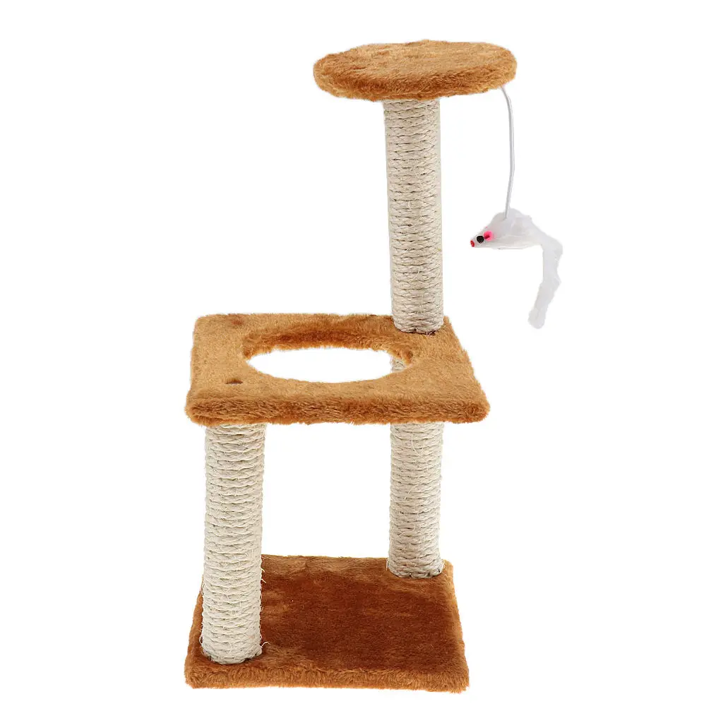

Pet Cat Tree Scratcher Play Toy Three-layer Round Hole Kitty Climbing Frame