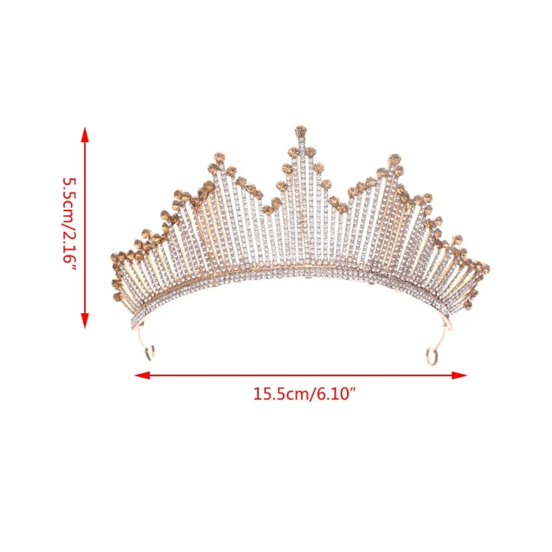 

Wedding Bridal Tiara Crown Handmade Faux Crystal Rhinestone Princess Headband Prom Party Baroque Queen Hair Accessories