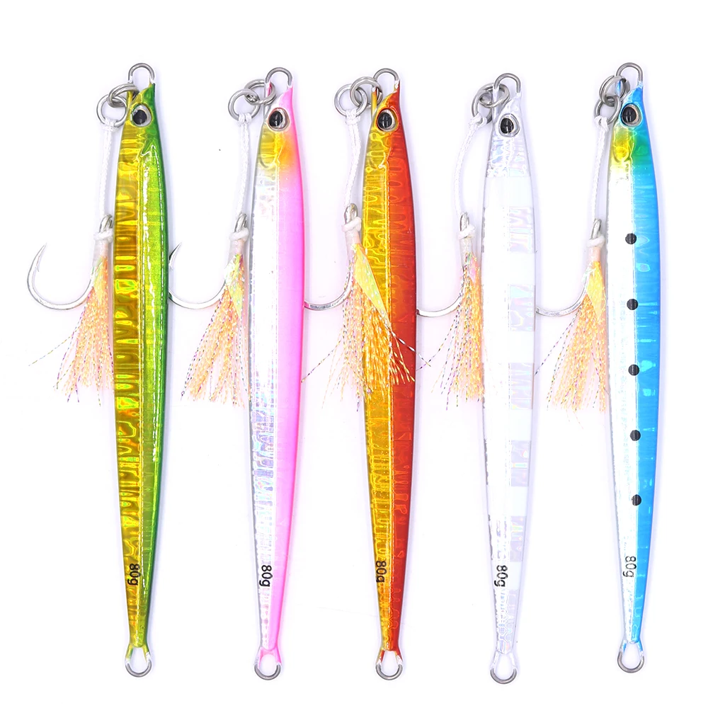 

CASTFUN Speed Jig 80g 100g 160g 200g 5pc Artificial Baits Jigging Lure Fishing Jigs Metal Jigs Jigging Lure With Hook Lure