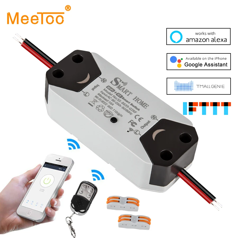 RF WiFi Tuya умный переключатель 10A 220 в радиочастотный приемник Интеллектуальный