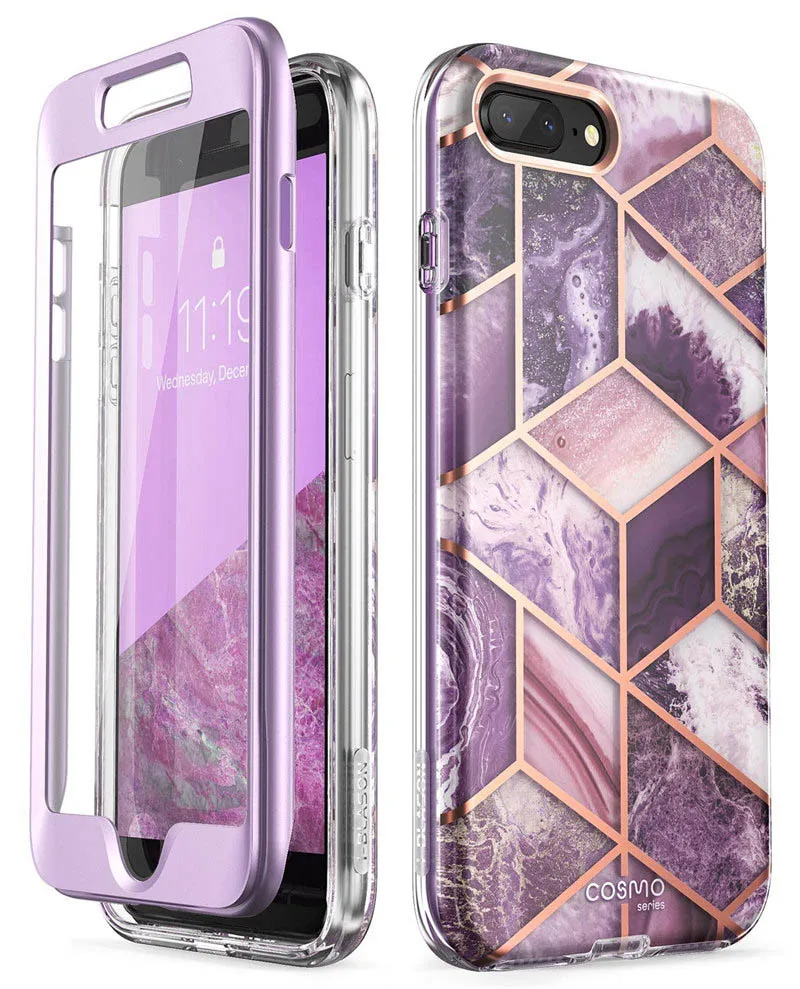 Для Apple iPhone 7 Plus/8 Plus чехол 5,5 дюймов i-Blason Cosmo полностью мраморный розовый Бампер чехол со встроенным протектором экрана