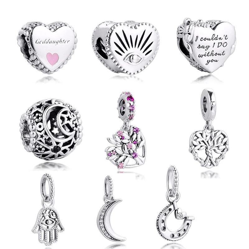 

GPY крестной сердце Семья Рождественская елка звезда подвески 925 оригинал, соответственные Пандоре обаятельные браслеты стерлинговые сереб...