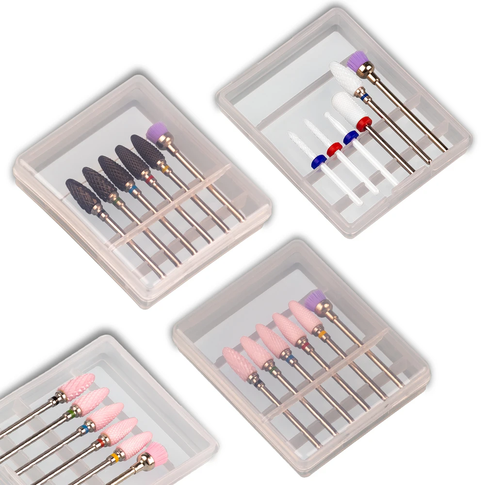 

new6PCS Milling Cutter For Manicure Set Nail Drill Bits Brush Mill Manicure Machine Accessories Cutters for Removing Gel Varnish