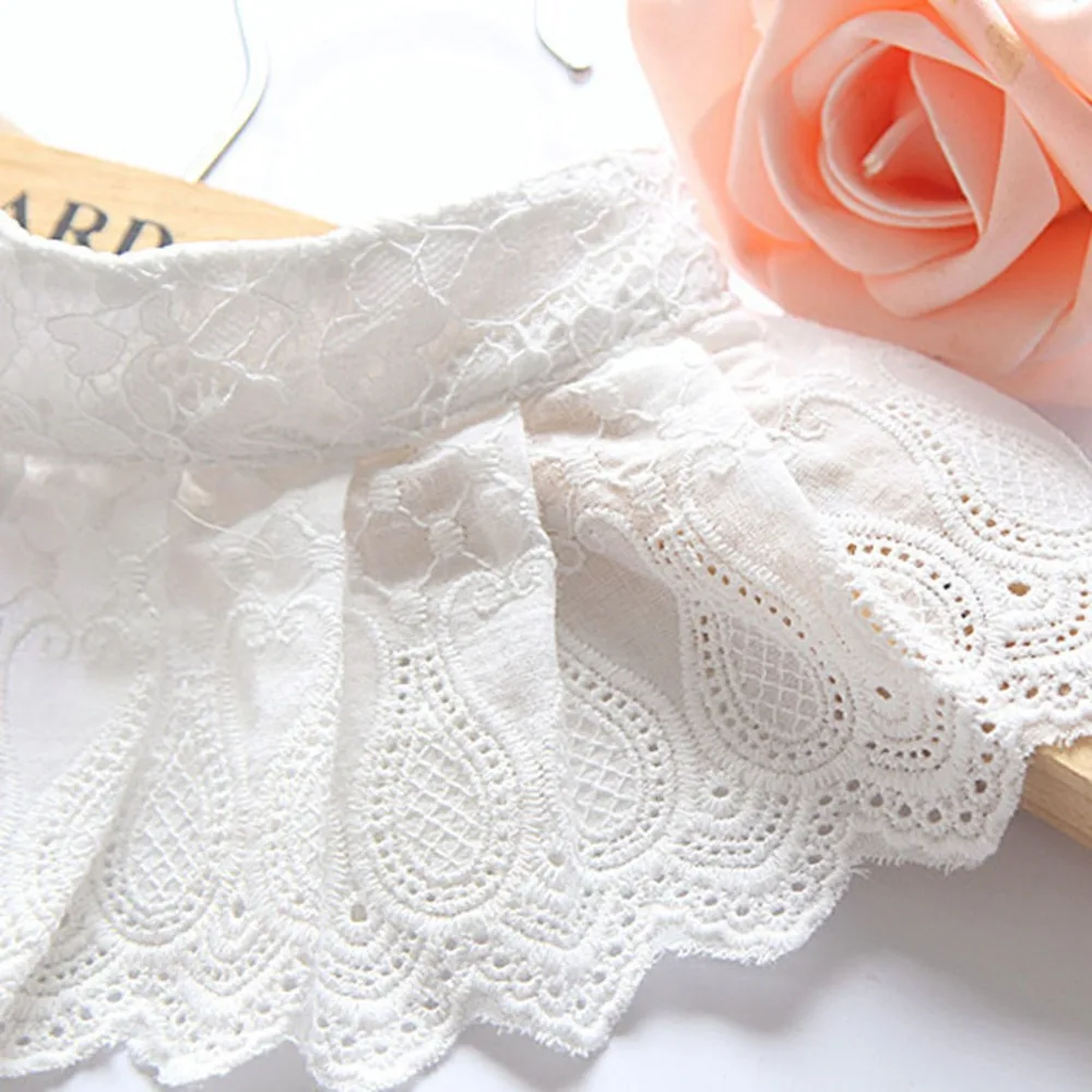 

Korean Fashion Women Pure Color Lace Detachable Lapel Choker Necklace Shirt Fake False Collar Lapel Blouse Clothes Accessories