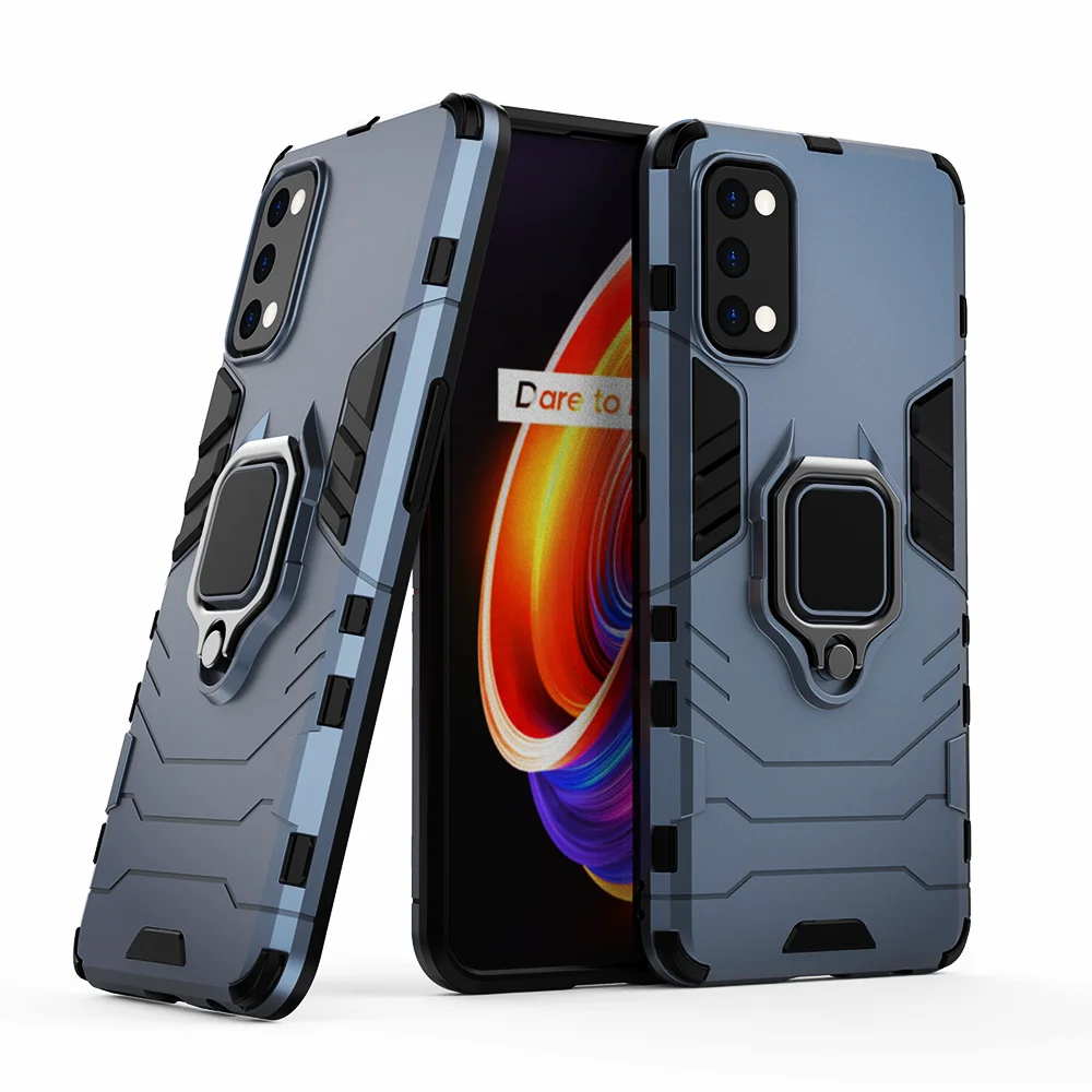 

For Oppo Realme 7 Pro Realme7 7pro Case Ring Stand Bumper Silicone + PC Phone Back Cover For Oppo Realme 7 X7 Pro For Realme 7