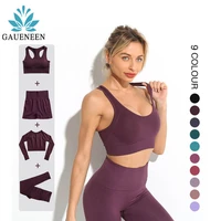 gaueneen seamless yoga set gym clothing tracksuit sports bra crop top leggings sport outfit activewear workout clothes for women