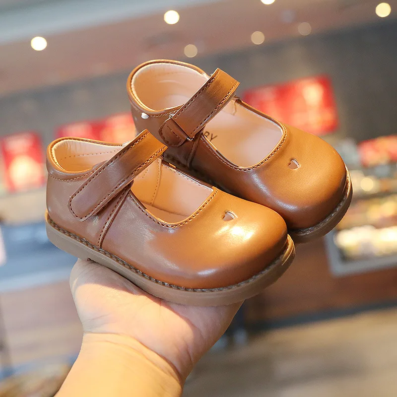 

Boys and Girls Leather Shoes Spring New British Style Small Leather Flats Children's Princess Shoes College Style Small Flats