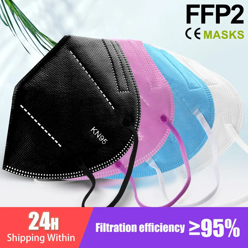 5 100 шт. маска на лицо KN95 маски для лица FFP2 CE фильтр в маске de filtro antipolvo máscara mascarillas