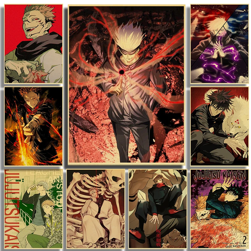 Аниме иллюстрация юютсу кайсена винтажная Картина на холсте Постер для гостиной