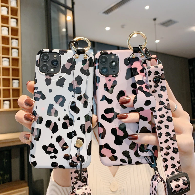 Новый чехол для телефона Леопардовый браслет с ремешком IPhone 11pro Max XS XR X 8 6 6S 7 Plus IMD