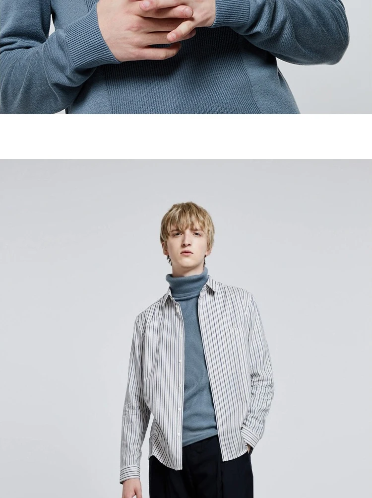 JackJones Мужской умный Повседневный светильник с длинными рукавами свитер с воротником-стойкой 219324525