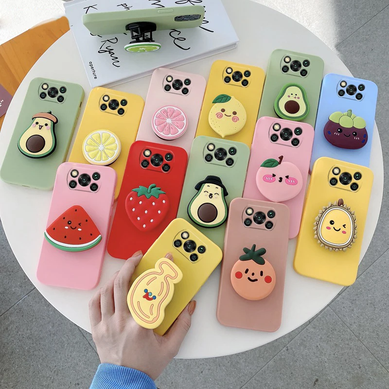 

Silicone Fruit Phone Stand Holder Case For Xiaomi