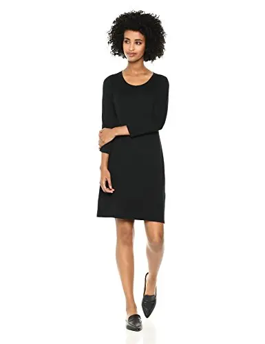 

Повседневное ритуальное женское трикотажное платье-футболка с круглым вырезом и рукавом 3/4