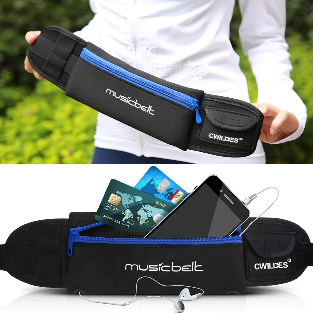 

Running Waist Belt Running Bag with Bottle Holder Phone Pouch Sport Pocket Jogging Pack