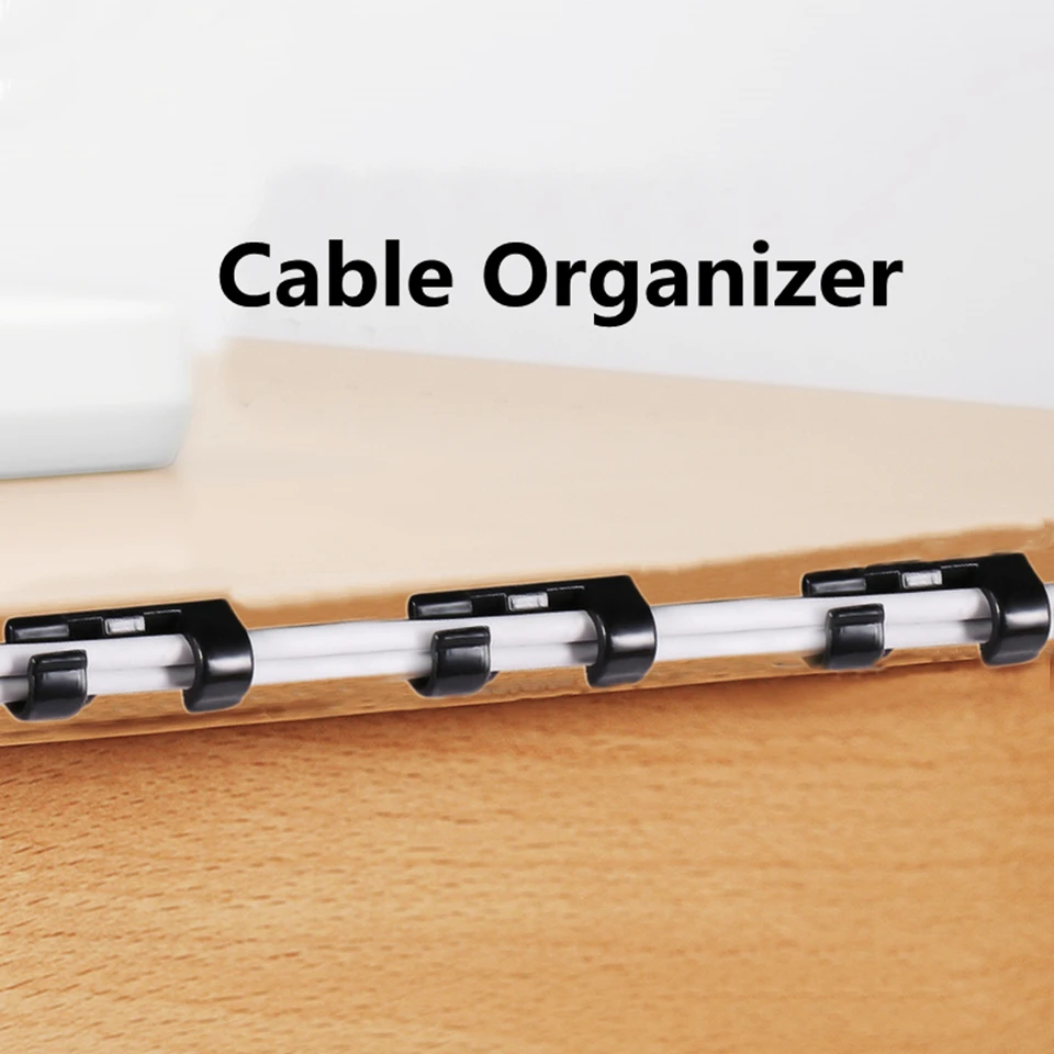 MEUYAG Universal Cable Organizer USB Winder Desktop Tidy Management Clips Wall Wire Manager Data Line Organize | Электроника