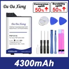 Аккумулятор высокой емкости на 4300 мА  ч, литий-ионный перезаряжаемый аккумулятор, замена для консоли Sony PSP 20003000 PSP-S110