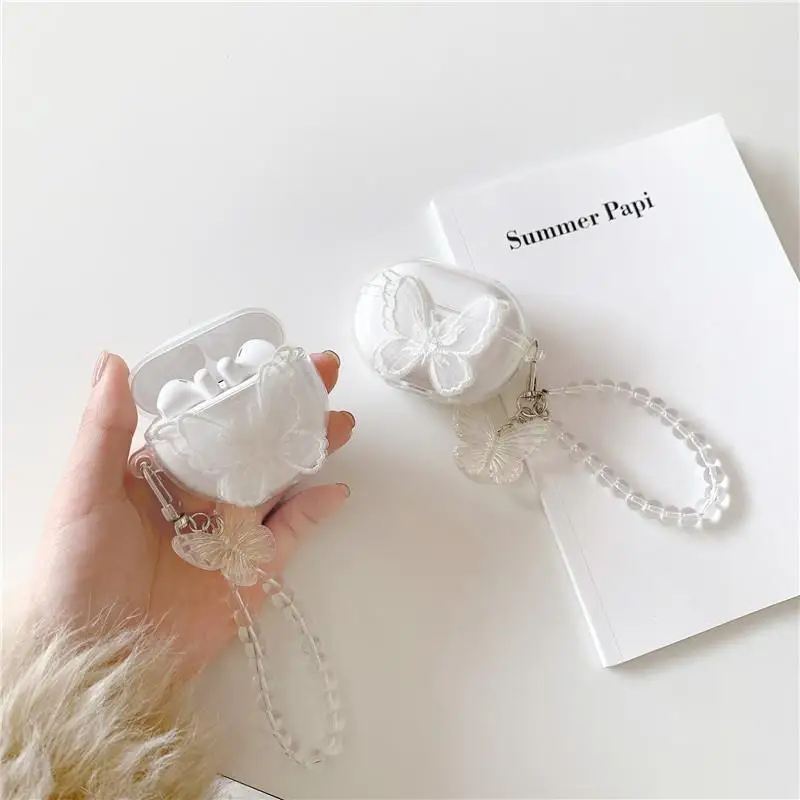 

Силиконовый прозрачный чехол с бантом и ремешком для Huawei Freebuds 4i