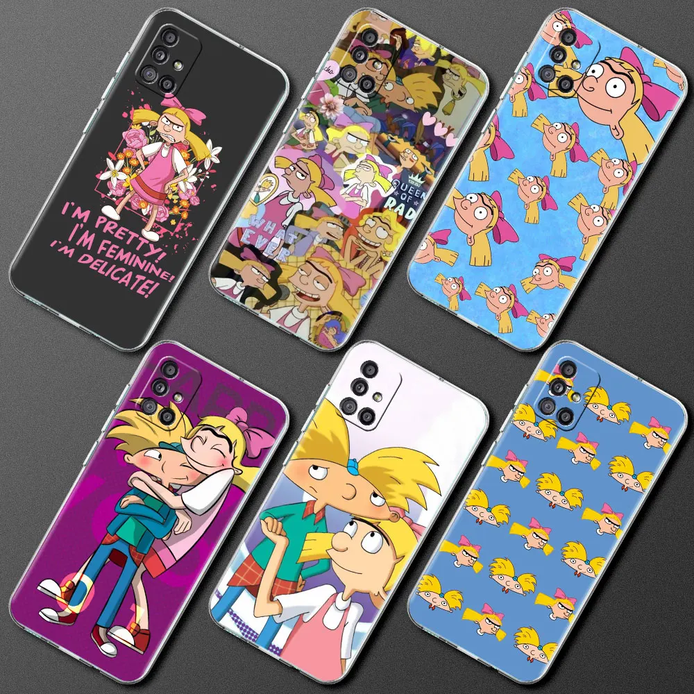 

Soft Case For Samsung Galaxy A51 A52 A71 A32 A12 A41 A31 Transparent Painted M31 M51 Shell Phone Coque Capa Hey Arnolds Cartoon