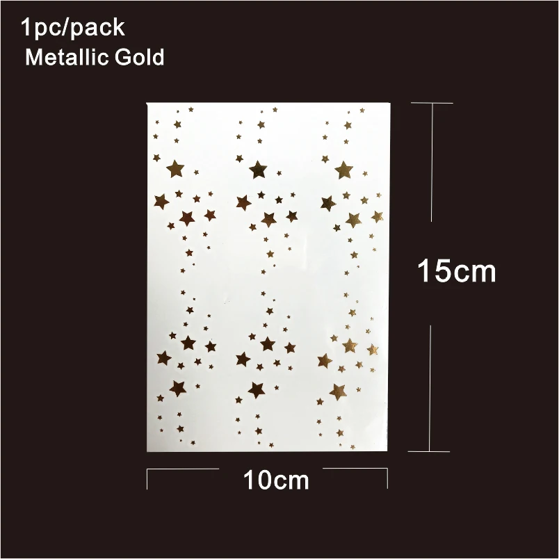 Татуировки металлические с золотыми звездами для декорирования лица