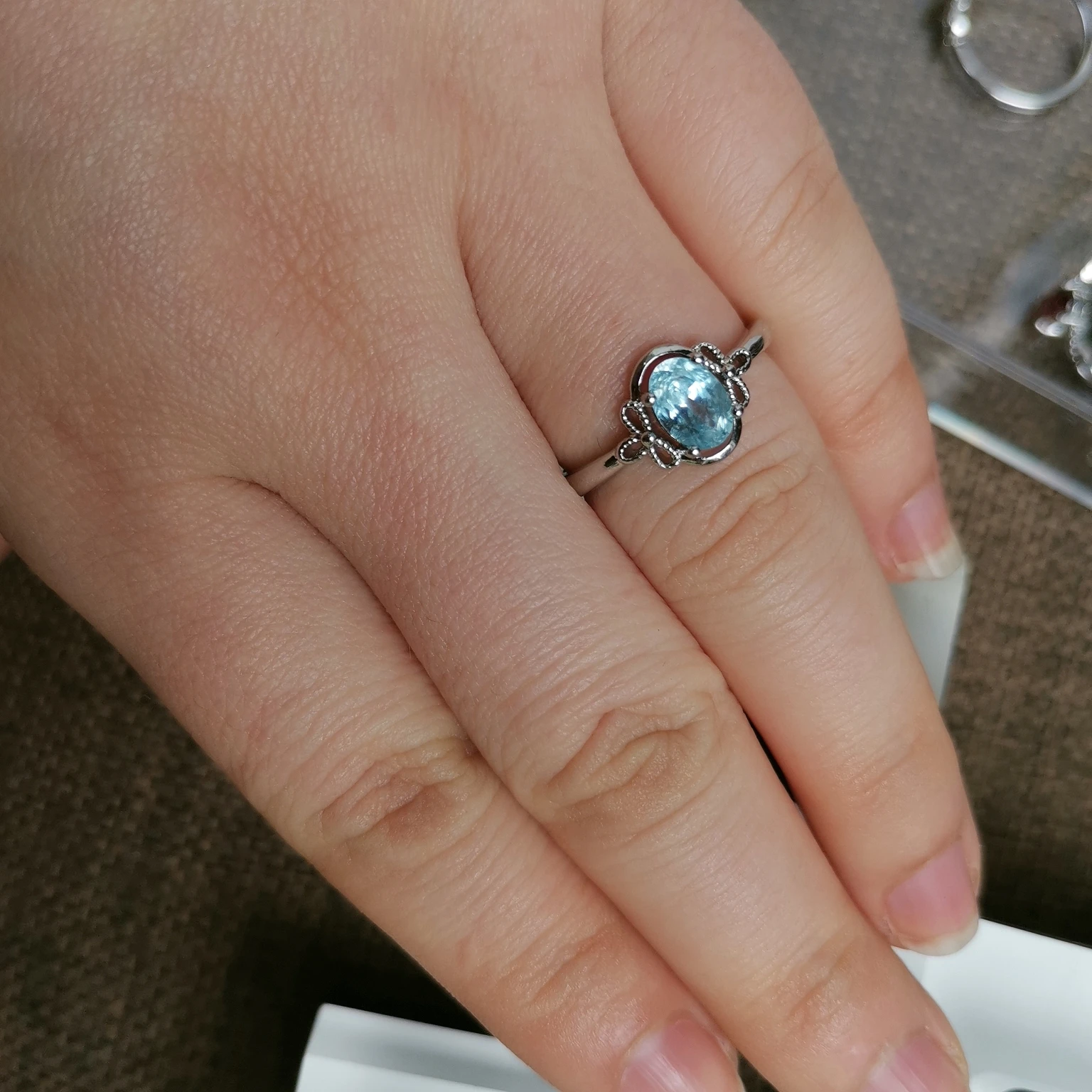

1pcs/lot s925 topaz ring classic natural light blue Perfect cut Beautiful accessories gem jewelry bijoux femme sterling silver