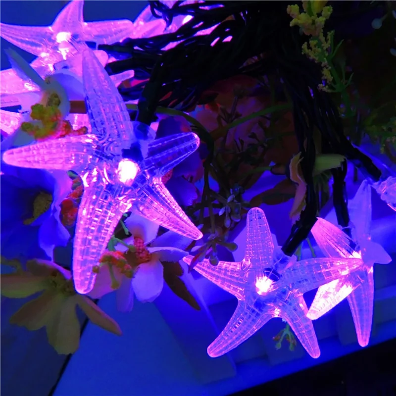 Household Solar Light Strings Star Shape 35 LED Outdoor Waterproof Christmas Decoration | Дом и сад