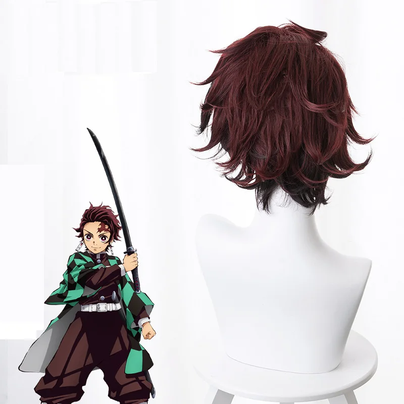 DIOCOS аниме Demon Slayer Kimetsu No Yaiba Kamado Tanjirou Косплей парики Мужчины Женщины 70 см длинные волосы 4 стиля