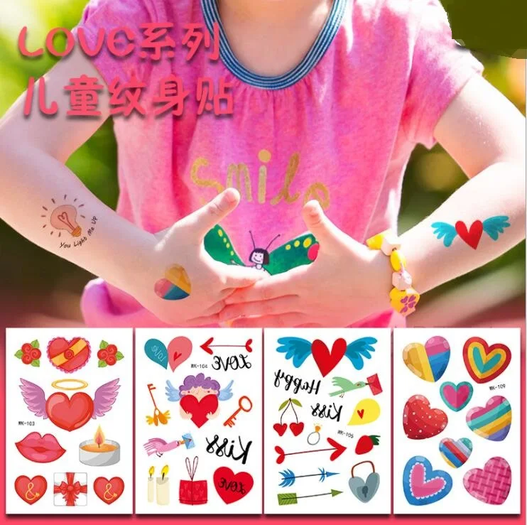 5 шт. Милая мультяшная любовь временная татуировка наклейка боди-арт