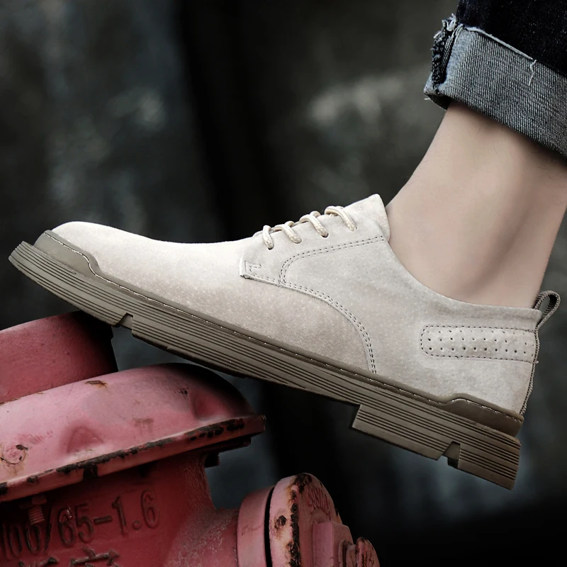 Мужские замшевые туфли синие удобные дышащие оксфорды для улицы работы 2020 | Обувь