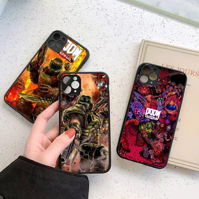 

GAME DOOM ETERNAL Phone Case Matte Transparent for iPhone 7 8 11 12 s mini pro X XS XR MAX Plus mobile bags