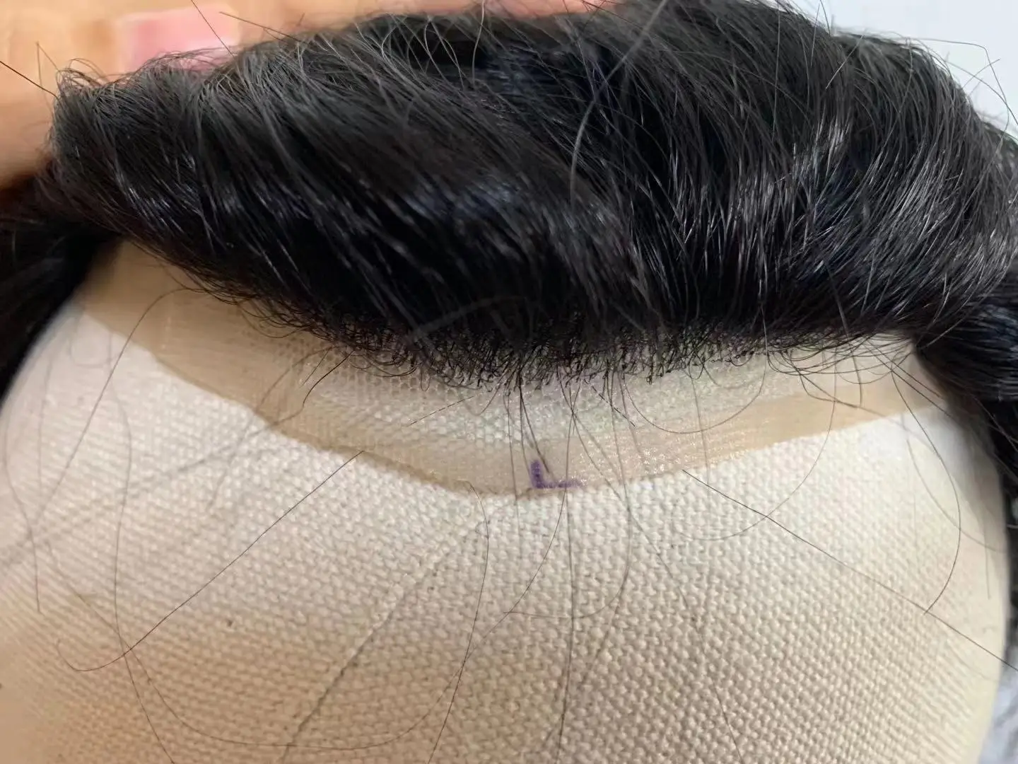 Прочный Австралийский мужской парик цвета 1B с моно-основой заменяемые Мужские