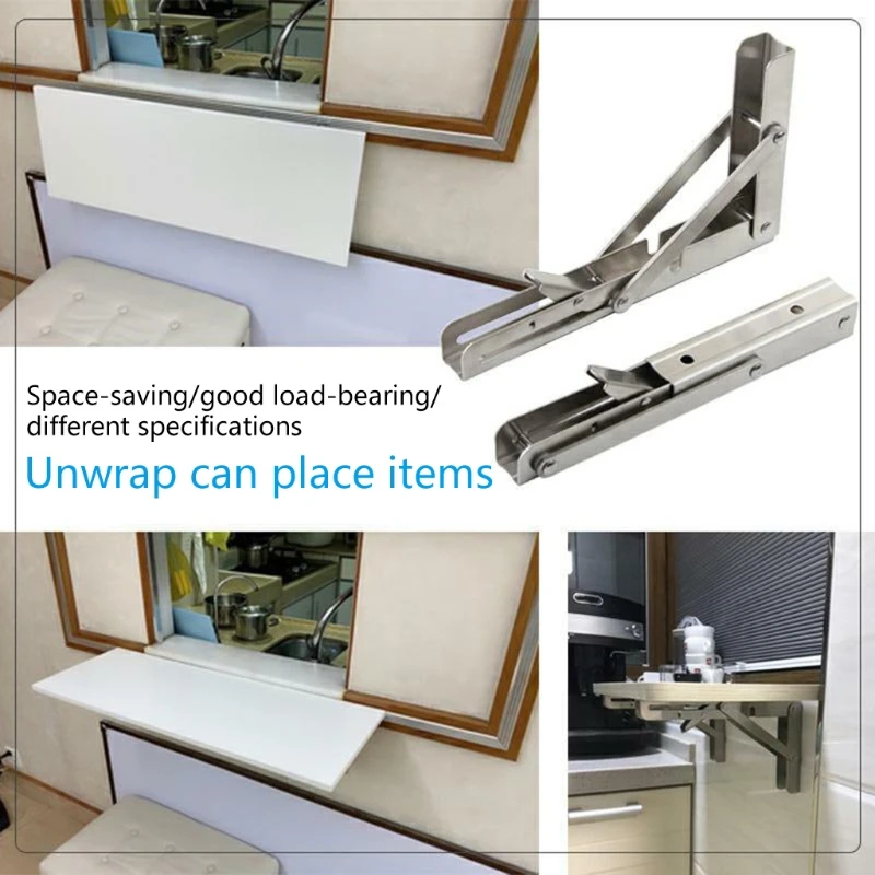 

H55F 2Pcs Folding Heavy Duty Shelf-Bracket Bench Table Folding Shelf or Bracket