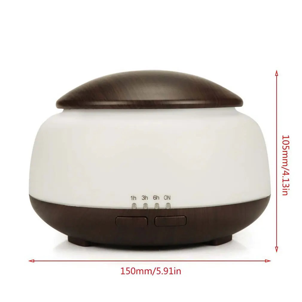 

Home LED 300ML Ultrasonic Air Humidifier Wood Grain with Remote Control Wood Grain Colorful Light Essential Oil Purifier 300