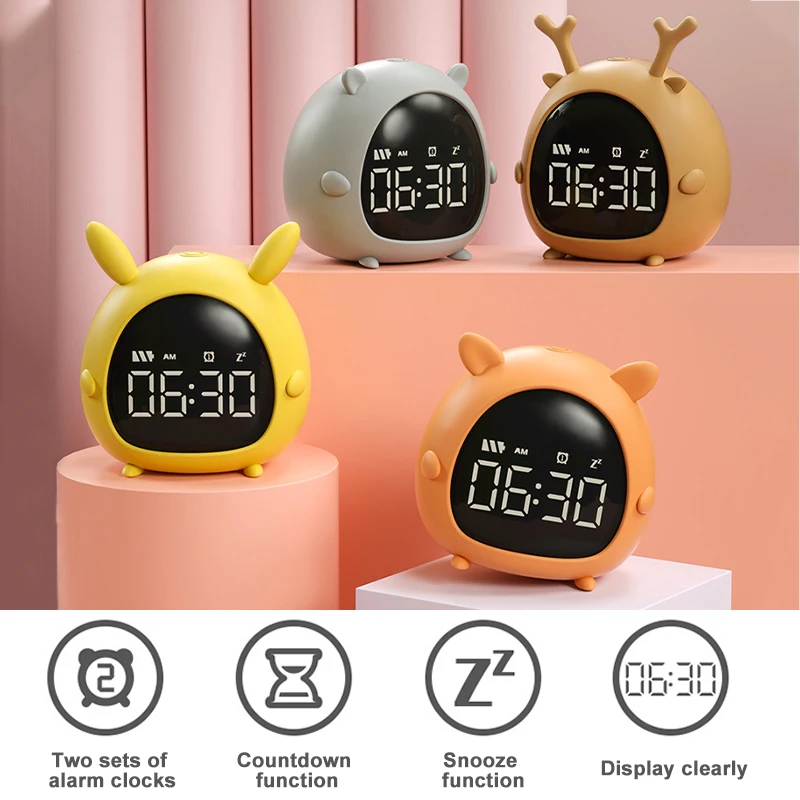 

Новый креативный будильник, умные часы для студентов, светодиодный цифровой будильник, настольные часы, домашние электронные часы с USB-проб...