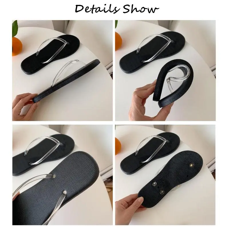 Женские пляжные шлепанцы прозрачные Шлепанцы из ПВХ для улицы и дома модель SH363