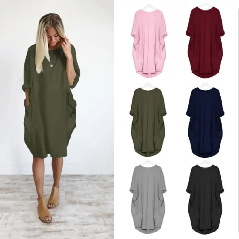

5XL Plus Size Vintage Summer Dress Pocket O Neck Baggy Oversized Party Boho Dress Streetwear Roupas Feminina Beach Loose Dresses