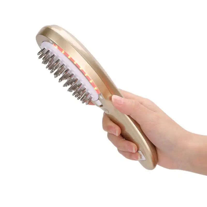 

Negative Ion Hair Care Comb Rechargeable Electric Massage Anti Hair Loss Comb Color Light Therapy Scalp Treatment Brush