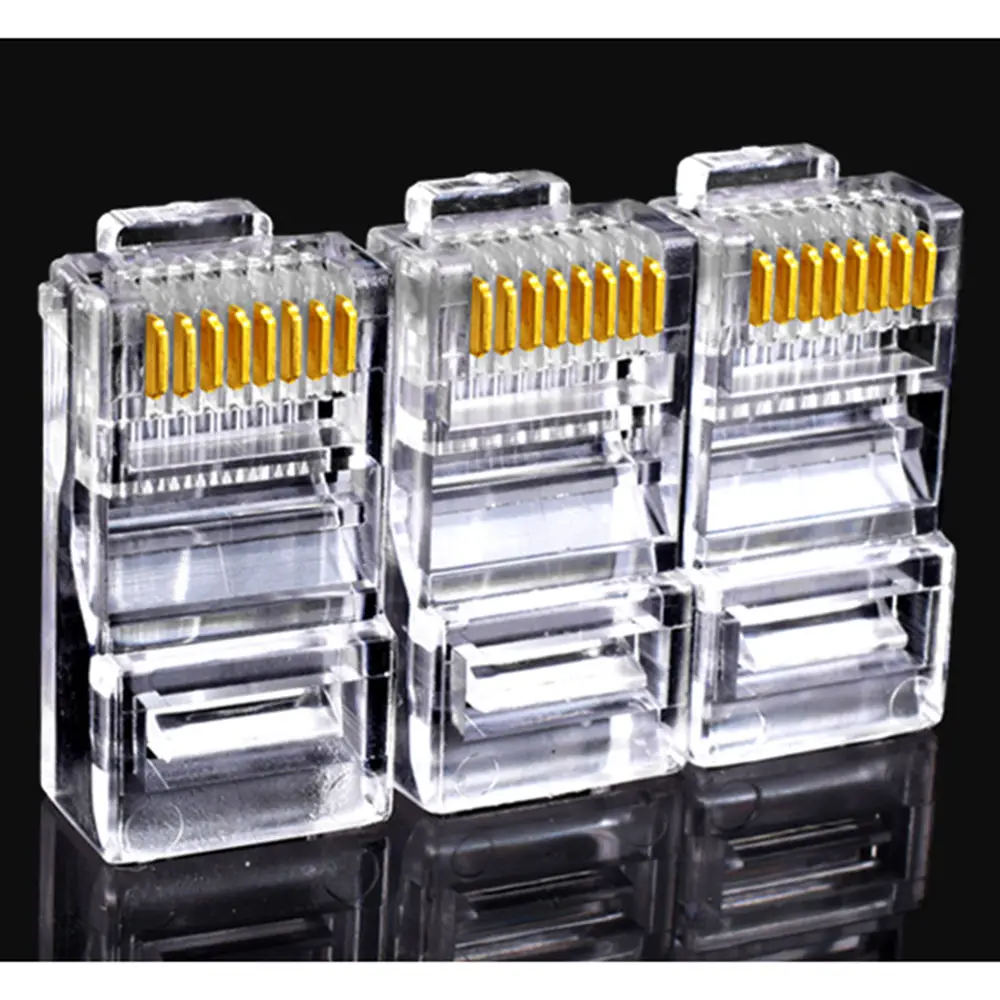 25 50 100 500 шт. 8P 8C UTP позолоченный сетевой модульный штекер RJ45 Cat5 CAT5e Разъем Новый