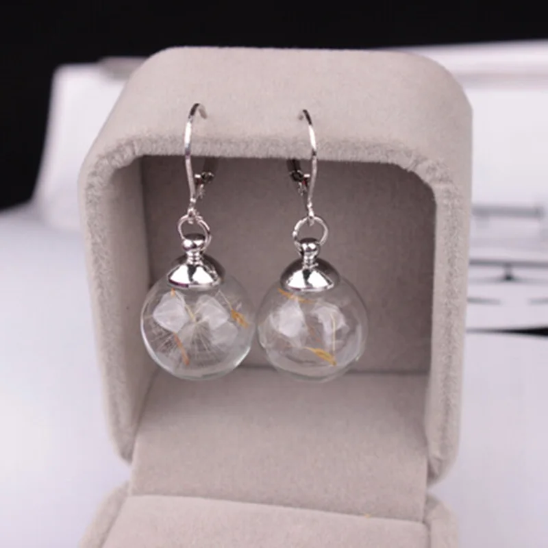 Женские Висячие серьги с подвеской в виде одуванчика Серьги серебряного цвета