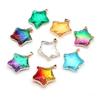 fine natural stone crystal pendant star shape 8 colors available charm for jewelry making women necklace earrings gifts