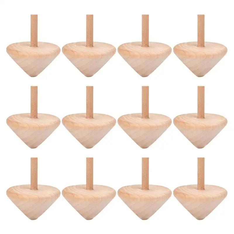 

6pcs 12Pcs Wooden Gyro Toys Children Painting Gyro DIY Rotated Gyro Playthings