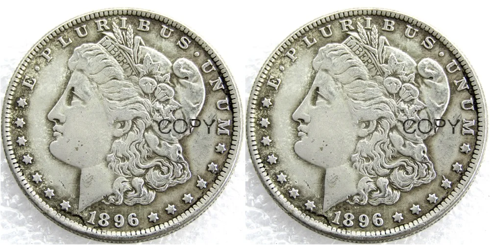 

US Coins 1896/1896 Two Faces UNC/Old Color Morgan Dollar copy Coins Silver Plated