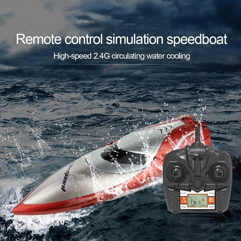 

High Speed Racing Boat Model H106 2.4G 150m Remote Control Distance Self Righting RC Boat Toys With LCD Screen