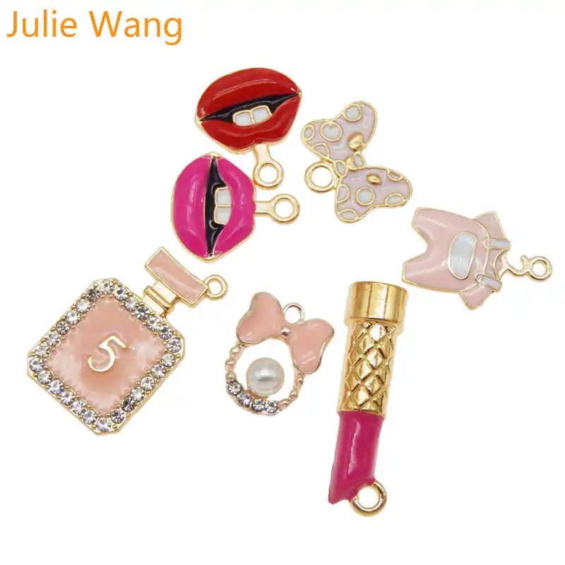 Julie Wang 7 шт. Смешанные Подвески из сплава для девушек серия Розовая ткань