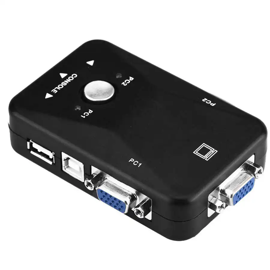 2/4 портов USB 2 0 VGA KVM переключатель для мониторов ПК клавиатуры мыши | Электроника